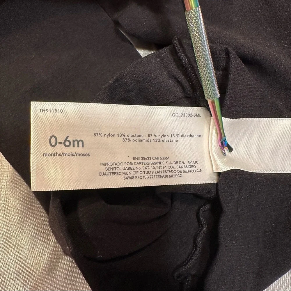 🌹CARTER’s Baby Black & Light Pink Stretch Leggings / NWOT